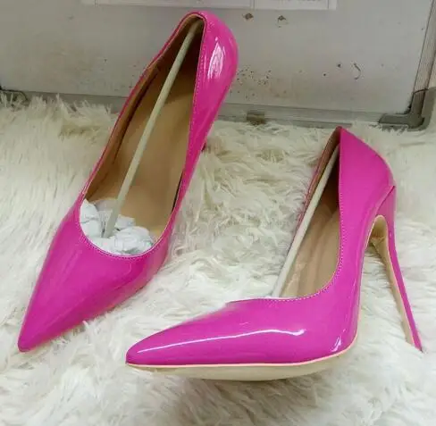 Женские туфли на каблуке; женские туфли-лодочки из лакированной кожи на высоком каблуке 12 см; туфли под банкетное платье в стиле пэчворк; цвет черный, красный, розовый - Цвет: as picture