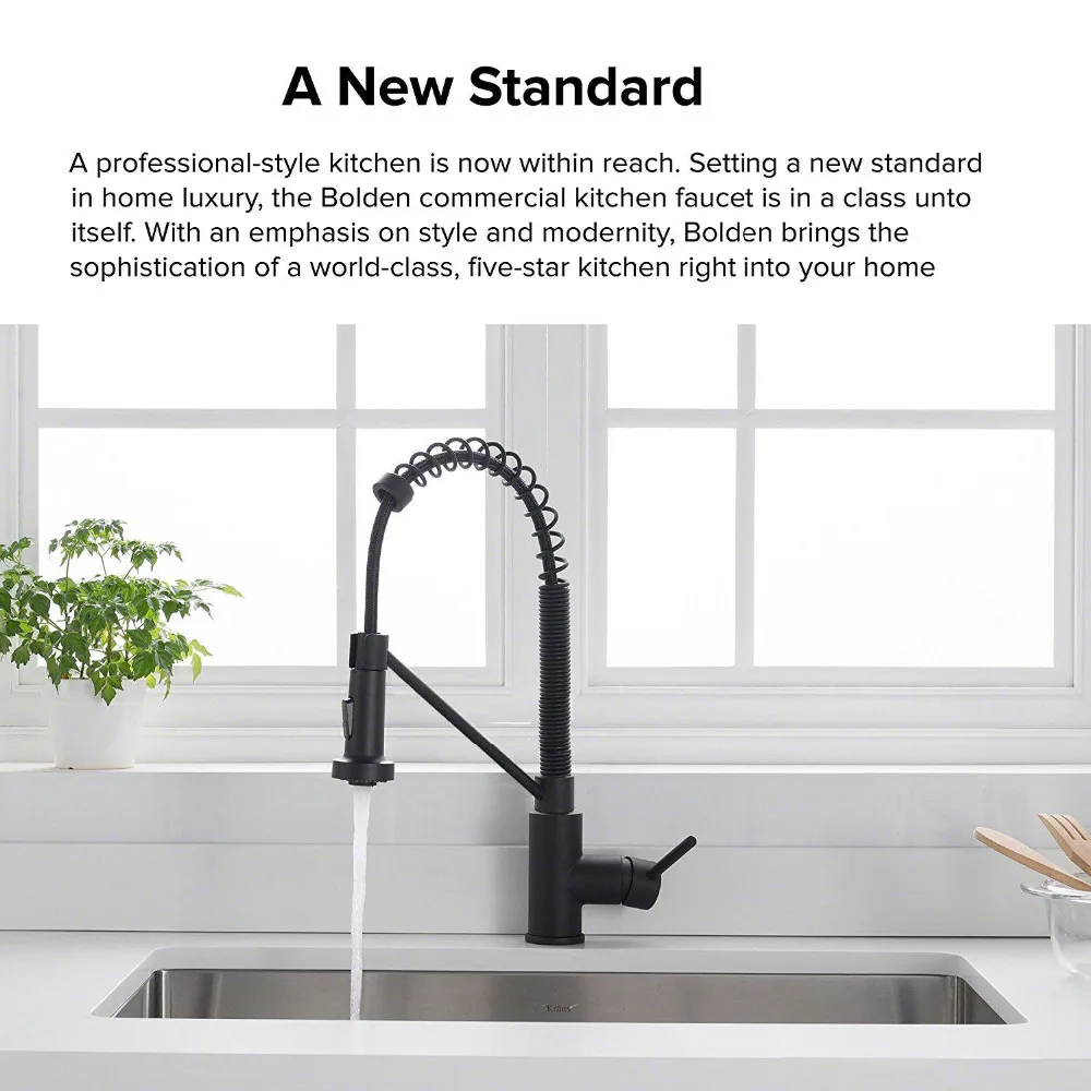 Kraus Bolden 18 Commercial Single Handle Kitchen Faucet W Pull