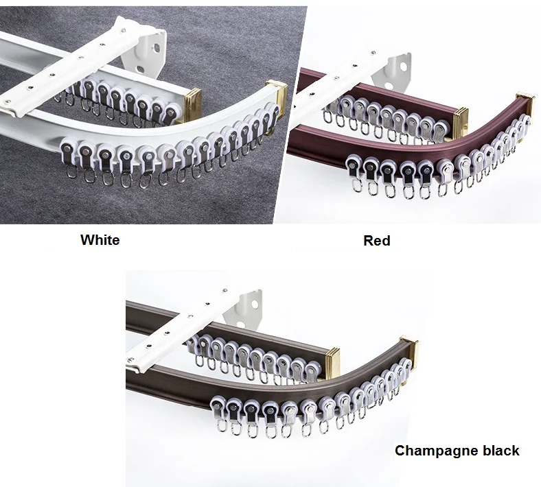 Новое поступление высокого качества Роскошные 24 мм треков толщина три цвета алюминиевый сплав 2*200 см длина один трек занавес комплекты
