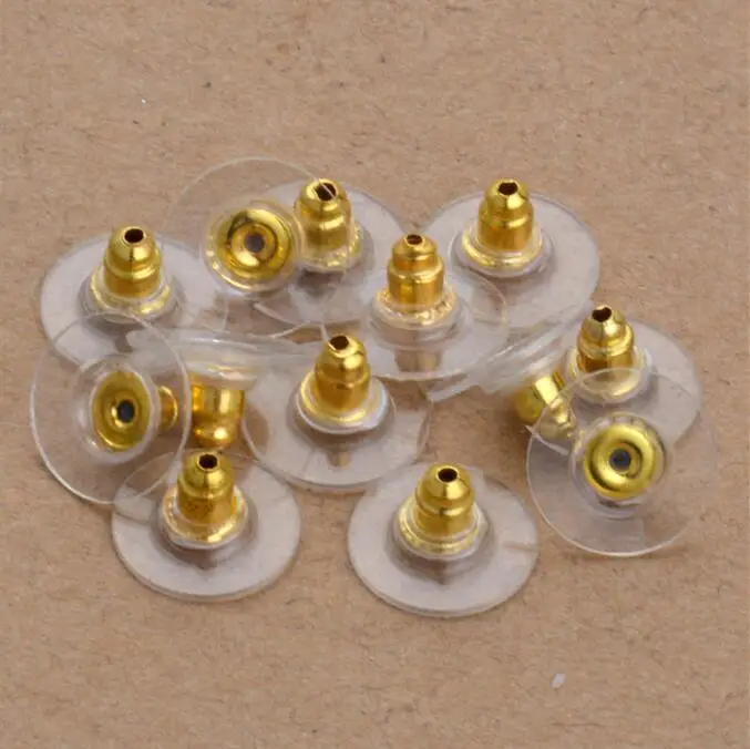 60 pcs Earring Backs Stoppers Findings Ear Post Nuts Gold/Silver/Bronze 