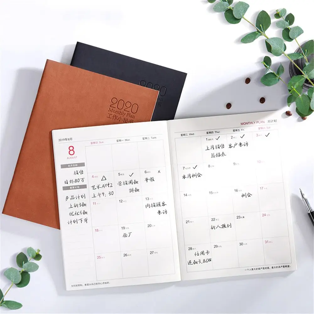 

2020 Year Calendar Schedule Notebook Journal Scheduler Organizer Diary Notebook Kawaii Stationery School Office Supplies