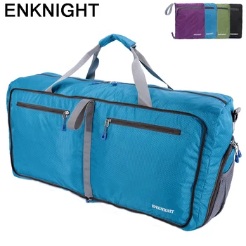 ENKNIGHT 55L 75L Volume Travel Bag Pouch Waterproof Big Luggage Strap Multifunction Zip Folding Nylon Clothing Shoes Storage drawing strap design gadgets storage nylon bag pouch set watermelon red 4 pcs