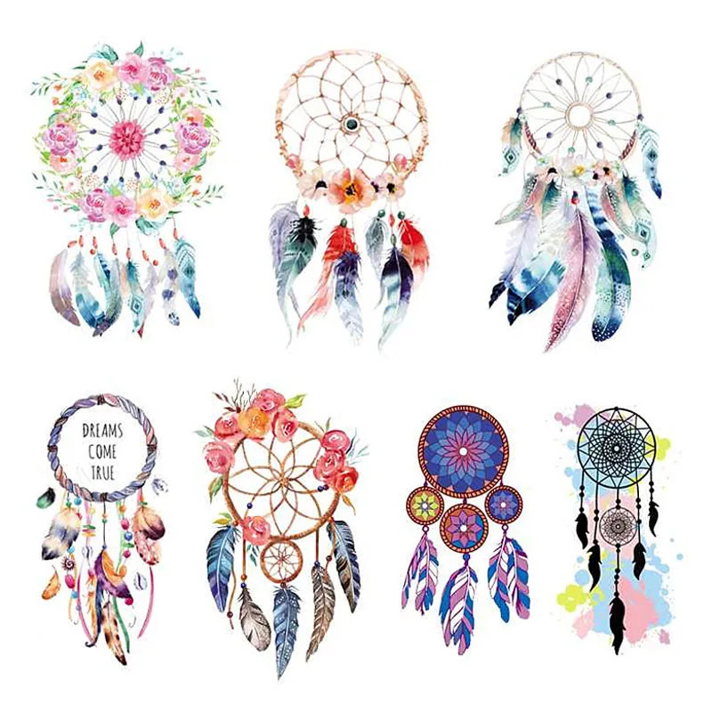 Cartoon Animals Vinyl Heat Transfer Dream Catcher Iron On Transfers Heat Transfer Stickers Cartoon Patch Feather Clothes