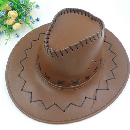 Брендовая весенне-осенняя ковбойская шляпа с широкими полями, мужская и женская кожаная кепка с большим краем, водонепроницаемая Солнцезащитная джазовая шляпа для мужчин, новинка - Цвет: color 4