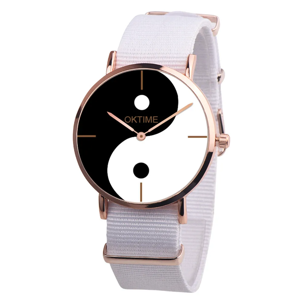 

Womens Women New Fashion Eight-Diagram Tactics Casual Canvas Analog Quartz Wrist Watch Female Ladies Dress Watch Hour saat P40