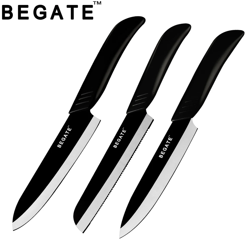 BEGATE Ceramic Knife 5 inch Slicing 6 inch Chef 6 inch Bread Knife