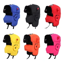 Зимняя шапка из искусственного меха с героями мультфильмов для мальчиков и девочек, теплые уличные Лыжные шапки с ушками, ветрозащитные детские шапки, головные уборы красного, синего и черного цвета