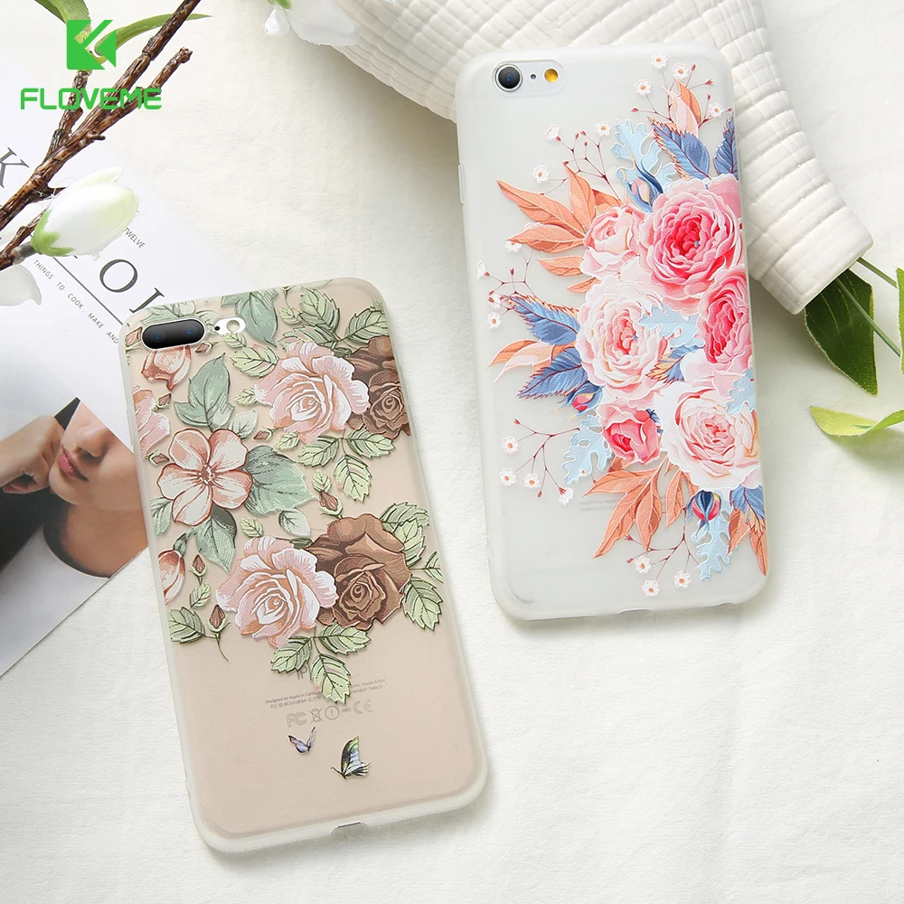 

FLOVEME 3D Flower Case For iPhone 5s iPhone X XS MAX XR 2018 Silicone Phone Cases For iPhone 8 7 6 6S Plus Cover Accessories New