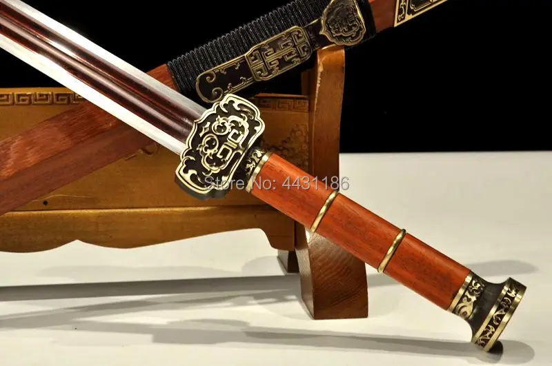 Высокая-Класс латунный китайский ручной ушу Ножи меч династии Хань King мечи Цзянь край Sharp сложенном Сталь красный лезвие