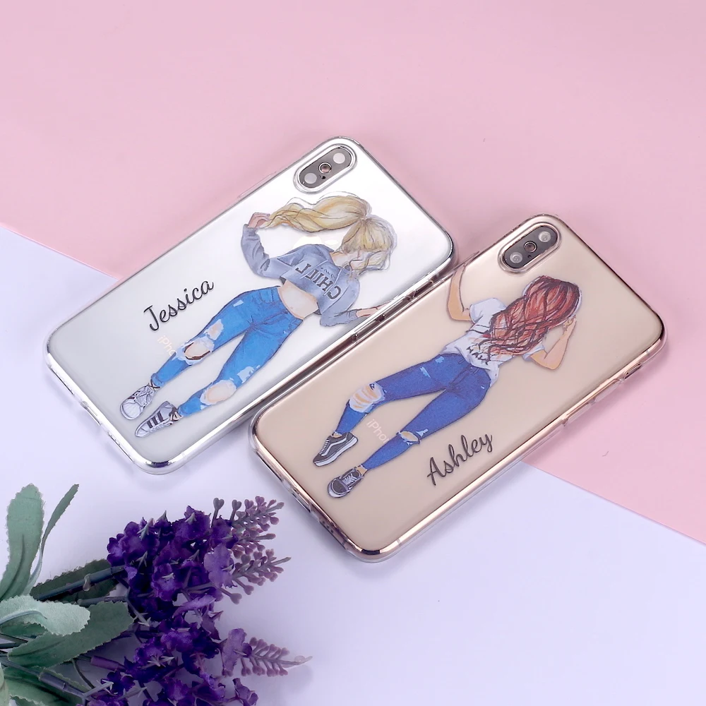 Coque de téléphone personnalisée - Meilleures amies avec verre de vin -  wefriends – wefriends-fr