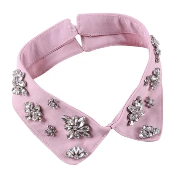 

Girls Hand-studded Lace Beaded Collar Necklace Fake Collar Girls Clothing Accessories Sweet Lapel Fake Collar