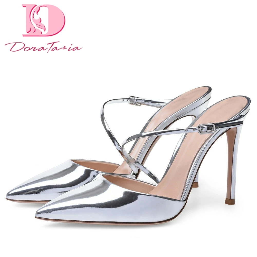 

DoraTasia many colors customized big size 34-45 sexy thin high heels summer mules pumps sandals woman party women's shoes