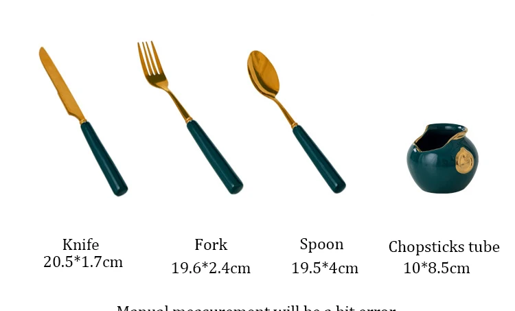 1 шт. Королевский Зеленый Золотой набор керамической посуды бытовой фарфор стейк рыба фрукты тарелка салат риса лапши миска Ложка Вилка Нож