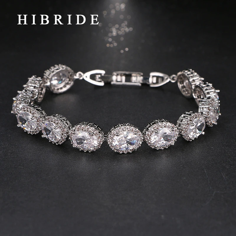HIBRIDE JEWELRY Clarity Australian Crystal Bracelets,CZ Stone Pave Gold