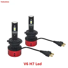 Novo V6 55 W H7 LEVOU Kit Farol Do Carro Auto Lâmpadas LED Kit de conversão de 12 V-24 V Substituir para o Carro Auto H7 HalogenLights ou HIDBulbs