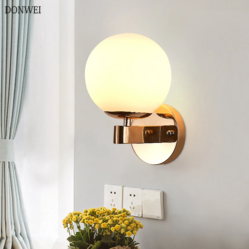 

New arrival E27 LED wall lamps Nordic Acrylic ball wall lights for passage corridor Bedroom bedside lamp Wall Sconces AC85-265V