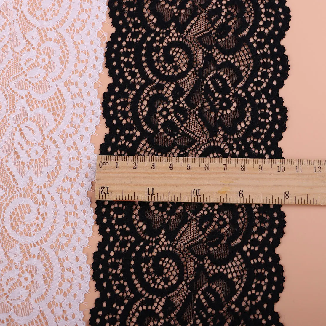 

2 Yards 10cm Wide White/Black Pierced Lace Fabric Trim Ribbons DIY Sewing Garment Decoration Accessories Supplies