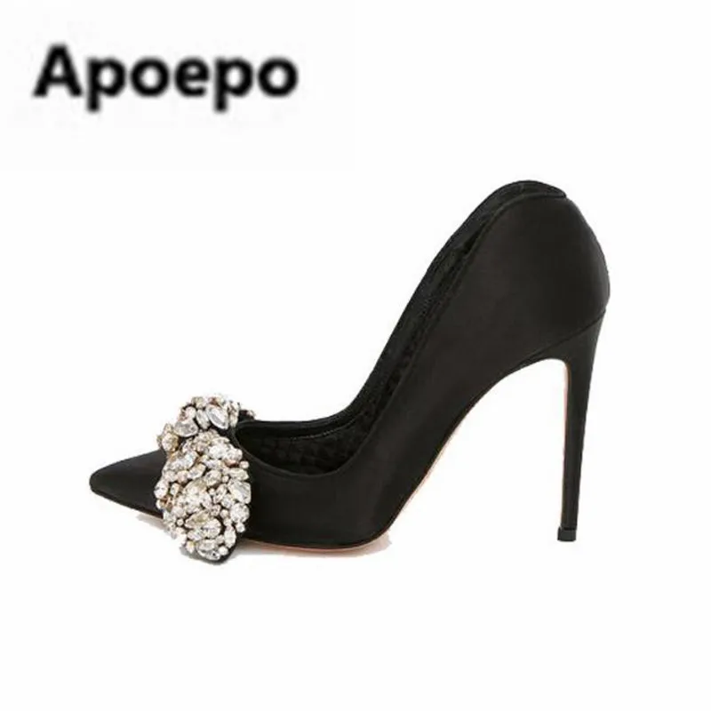 high heel satin shoes