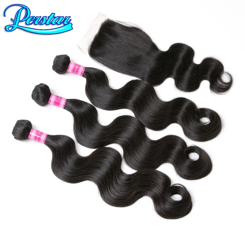 3 Bundles Brazilian Body Wave With Closure Cheap Human Hair Extensions Virgin |