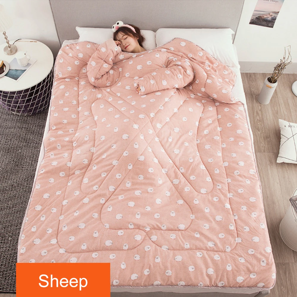 Теплое зимнее одеяло осень ленивое одеяло с рукавами Тканое одеяло накидка сон Одеяло Спальное одеяло мантия покрывало