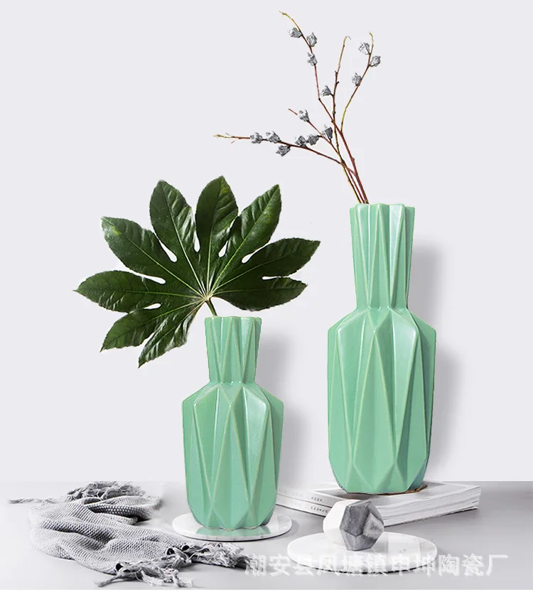 

Modern Flower Vase Ceramic Desk Vases European Style Home Decoration Party Brief Tabletop Flowerpot Drop Shipping