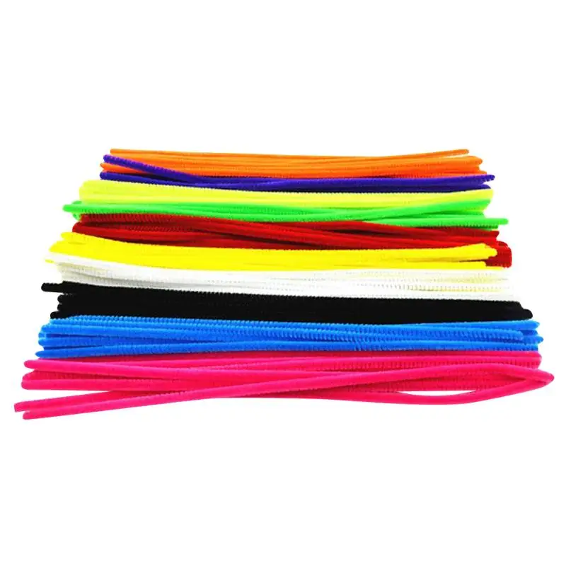 

100Pcs Colorful Chenille Materials Wool Stick Kids DIY Montessori Craft Pipe Math Counting Educational Sticks Child Puzzles Toys