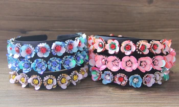 

2018 New Europe and America SHOUROUK Flower Crystal Handmade High-quality Fashion Catwalk Dance Hairband 997
