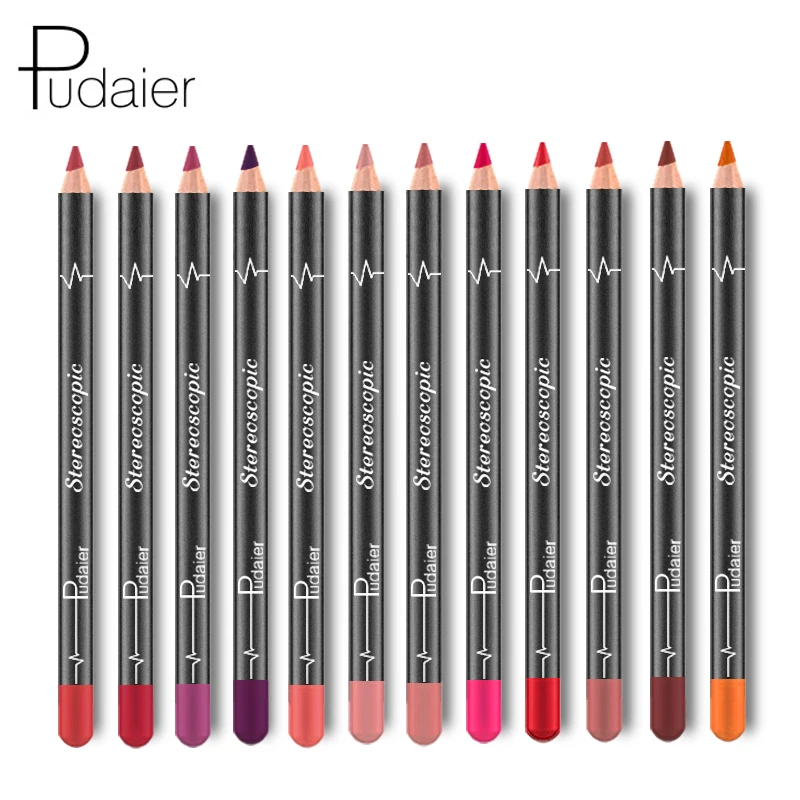 

PUDAIER 12 Colors Lip Liner Pencil Waterproof Velvet Sexy Lipliner Makeup Nude New Matte Lipstick Make Up Cosmetics 1 Set Beauty