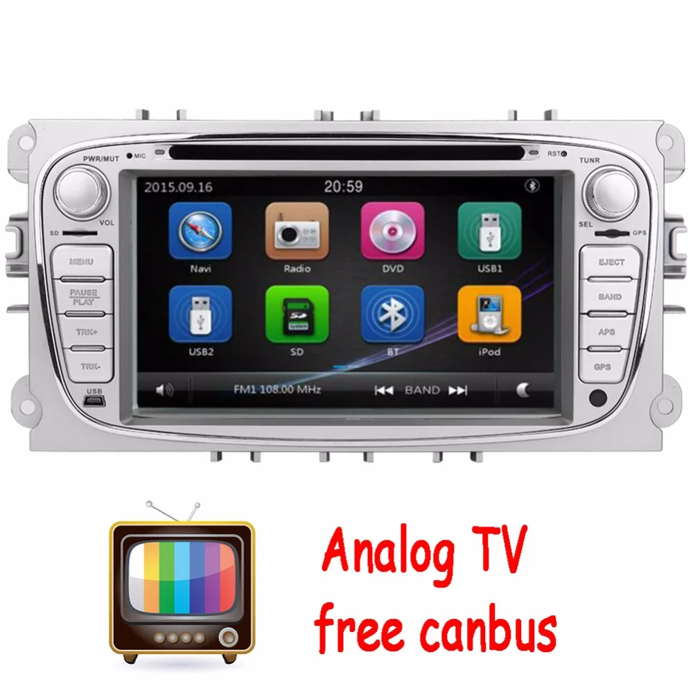 

Analog TV 2Din In Dash Car DVD Player FOR Mondeo Focus 2012-2015 Dual Core GPS Navigation Radio Steering wheel control+CANBUS