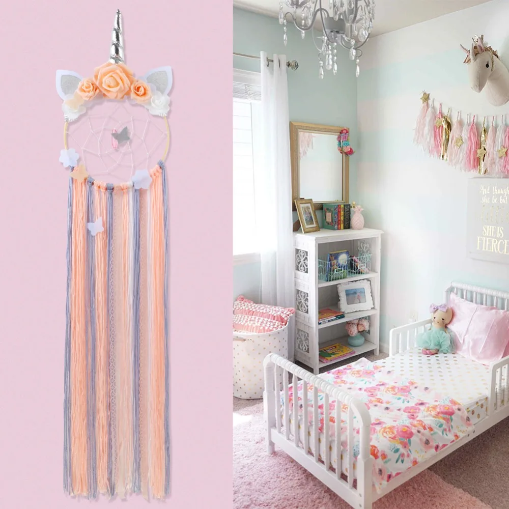 OurWarm de encaje para niñas habitación vivero decoración colgante de pared decoración sueño Catcher de la habitación de los niños cumpleaños regalo de boda