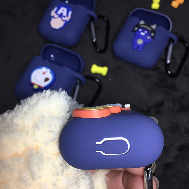 Силиконовый чехол СПС Airpods Doraemon наушники крышка для Air Pods iPhone 7 8 гарнитура
