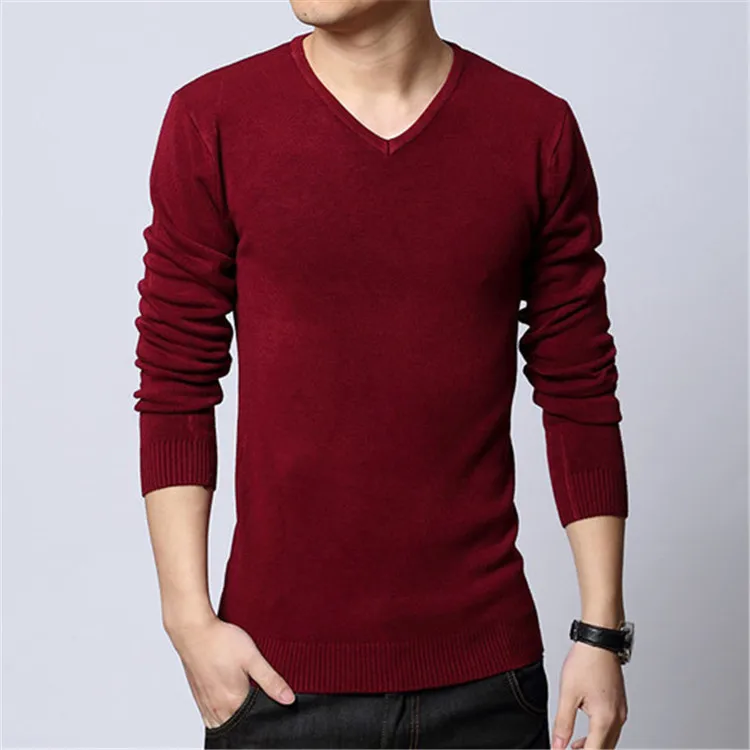 UNIVOS KUNI, осень 2019, новая мода, 100% хлопок, повседневные мужские свитера, пуловер, приталенный, Одноцветный, мужские свитера, пуловер J436
