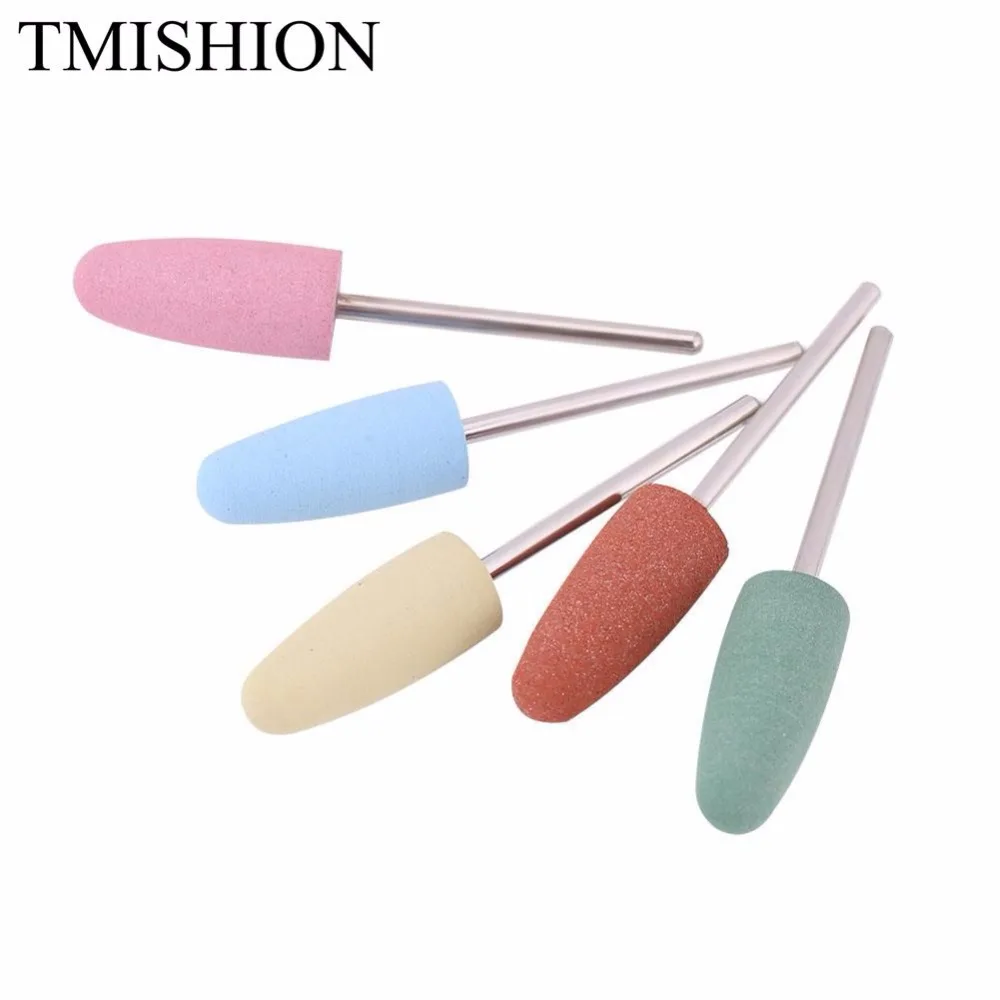 

TMISHION 5pcs Silicone Nail Manicure Drill Bits Nail Art Polisher Grinders Drill Bits for Electric Manicure Nail Art Tool
