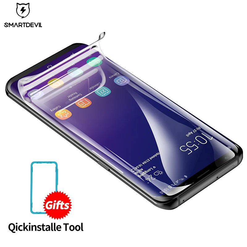 SmartDevil Screen Protector For samsung galaxy S9 plus 6D Full coverage HD Clear Hydrogel film For samsung S9 Seamless Covering