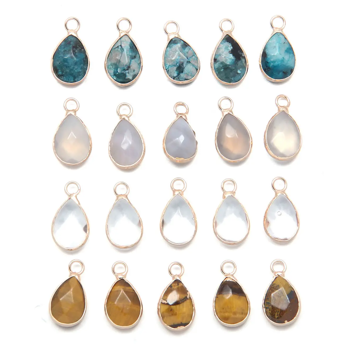 

2019 Hot Selling Trendy Natural Stone Teardrop Shape Pendants Charms Jewelry Charms for Jewelry Making