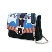 Verkauf neue 2016 Mode Graffiti PU-Leder Tasche Damen Handtasche Kupplungen Partei Taschen Frauen Handtasche Schulter Messenger Bags Umschlag
