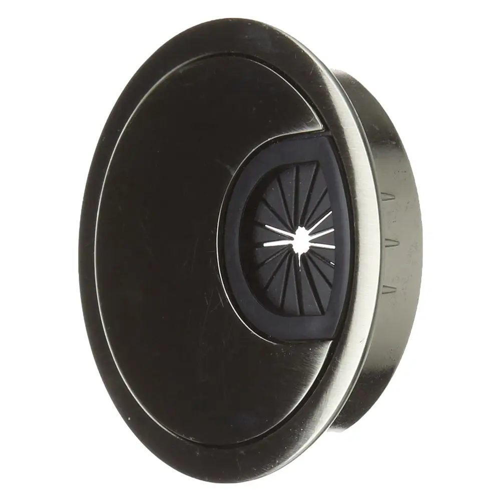 Silver 60mm Table Cable Wire Outlet Port Round Computer PC Desk Grommet Cable Hole Cover Line Holder Wiring Accessories
