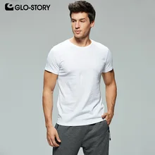 GLO-STORY, 5 шт., повседневные белые мужские футболки, хлопок, круглый вырез, короткий рукав, партия, продано, мужские топы, лето, новинка, MPO-9143