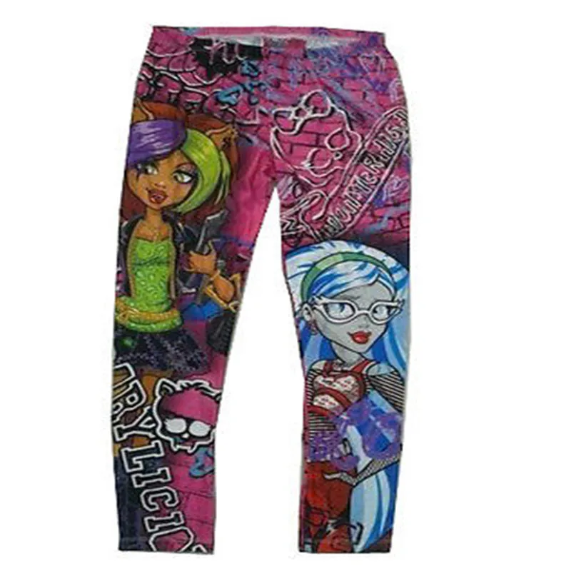 Children Baby Pants Clothes Kids Girl Clothing Monster High Girls Leggings Skinny Floral Printed Pencil Pants Age 6-14 Years image 6