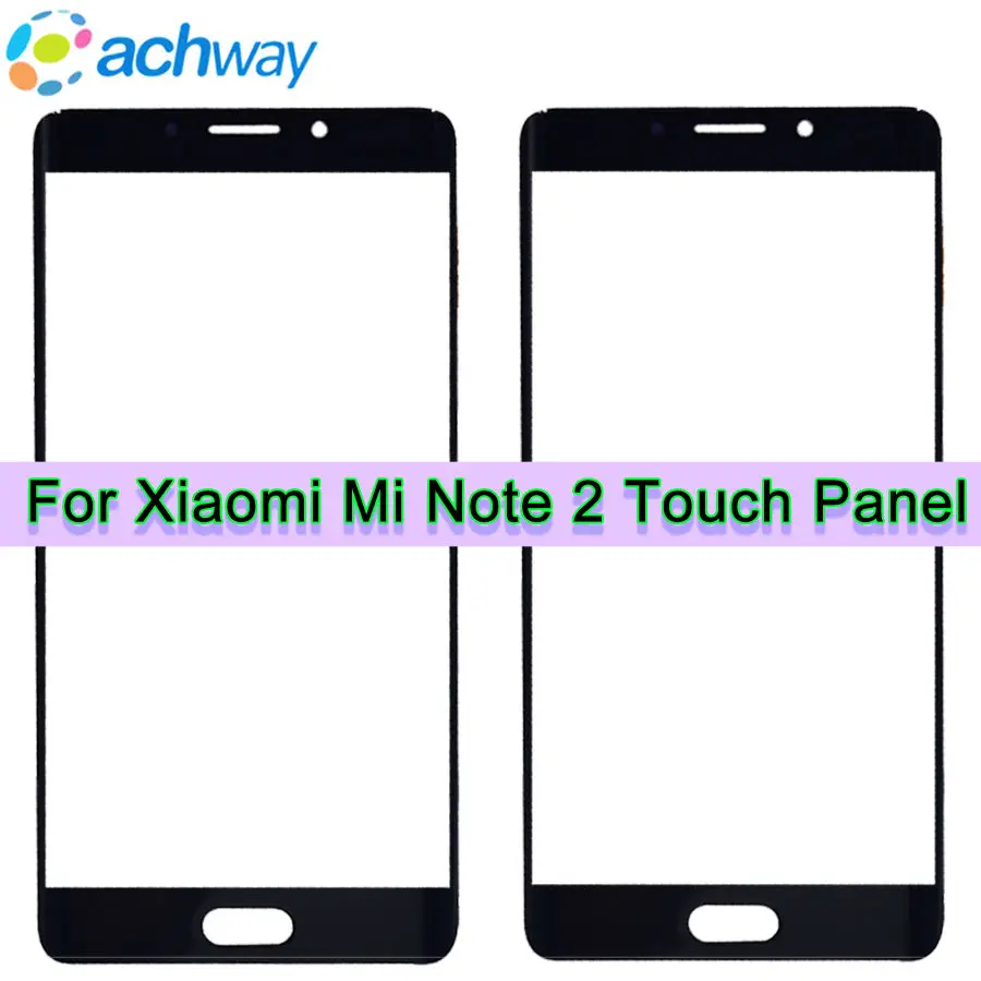 

New Genuine Original Black For Xiaomi Mi Note2 Note 2 Front Glass 5.7" Touch Screen LCD Outer Panel Lens Repair Part Mi Note 2