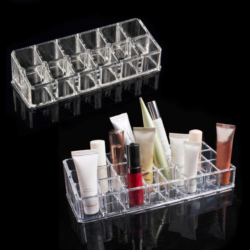 

Fashion 12 Trapezoid Clear Makeup Display Lipstick Stand Case Cosmetic box Organizer Holder