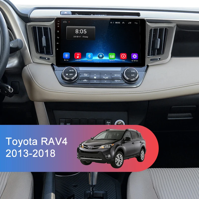 Best Junsun V1 2G+32G Android 8.1 4G Car Radio Multimedia Video Audio Player WiFi Navigation GPS For Toyota RAV4 4 2013-2018 2 Din 1