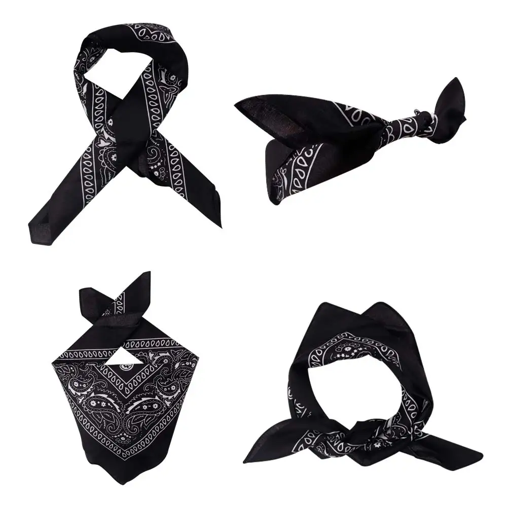 

Hip Hop Cotton Bandana Square Scarf 55cm*55cm Black Red Paisley Headband Printed For Male Female Head Scarf Wristband Headwear