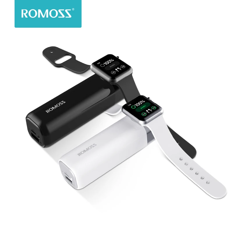 Romoss iRoll 3250mAh Wireless Charger For Apple Watch Dual Port 2A Output Portable Power Bank For iPhone X/8 Plus/8/7Plus/7/6 P