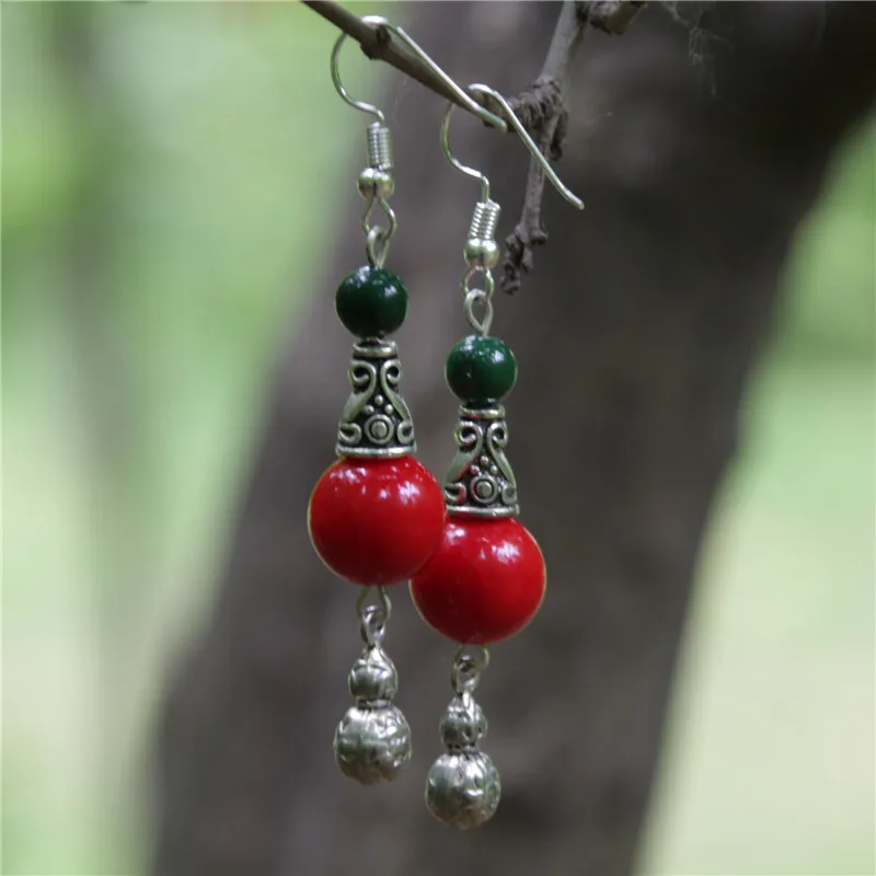 

Ethnic Style Handmade Jewelry Tibetan Silver Accessories Female Earrings Alloy Gourd Earrings Original Design Free Shipping