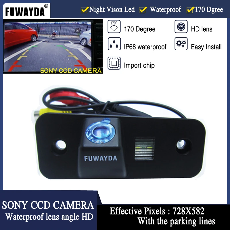 Najtaniej FUWAYDA sony ccd Chip widok z tyłu samochodu kamera cofania bezpieczeństwa Parking bezpieczeństwa dla Hyundai SANTA FE Azera Santafe HD