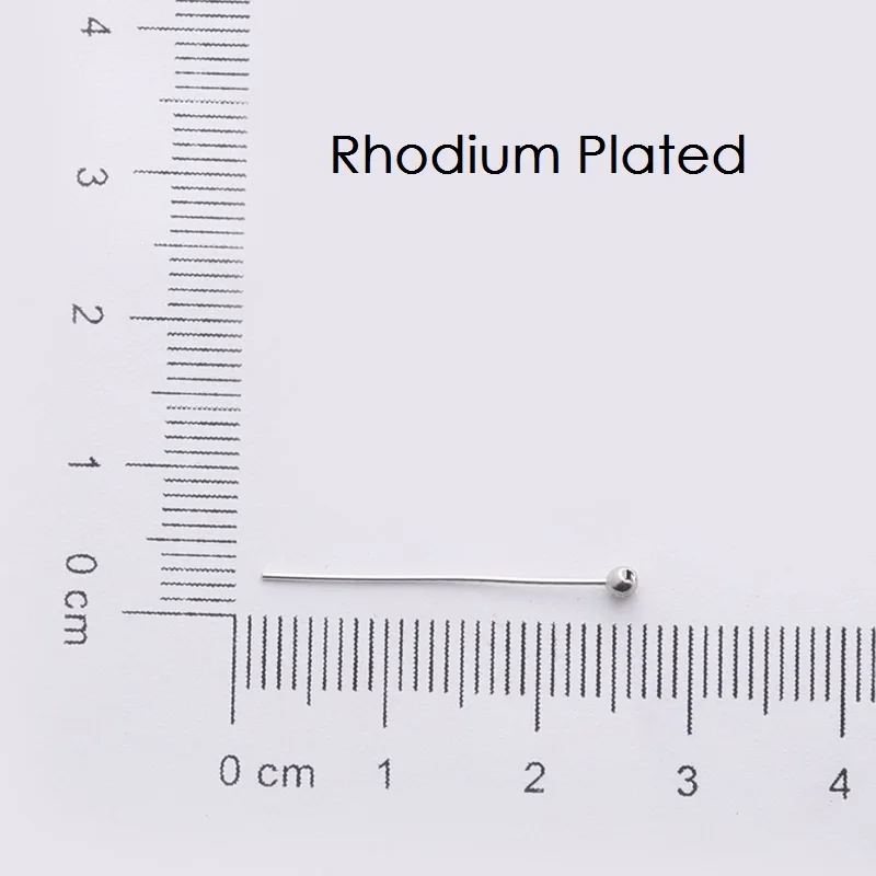 500 шт 0,5x25 мм 4 разных цвета шариковая головка булавка медный Золотой ювелирный бисер фурнитура ювелирные аксессуары для ювелирных изделий DIY - Цвет: Rhodium Plated