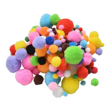 

200/500Pcs Mixed Color 0.7-4CM Crafts Round Shaped Pompom Toy Soft Fluffy Pom Pom For Kids Toy