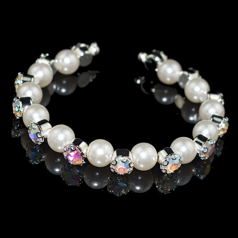 

Luxury Crystal Imitation Pearl Bracelet Women Crystal Pearl Open Bracelet Wedding Bracelet Pulseras Mujer Wedding Jewelry