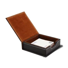 Творческий Кожа memo Box Office школьные принадлежности стол Интимные аксессуары Организатор держателя карты примечание держатель записку коробка для хранения